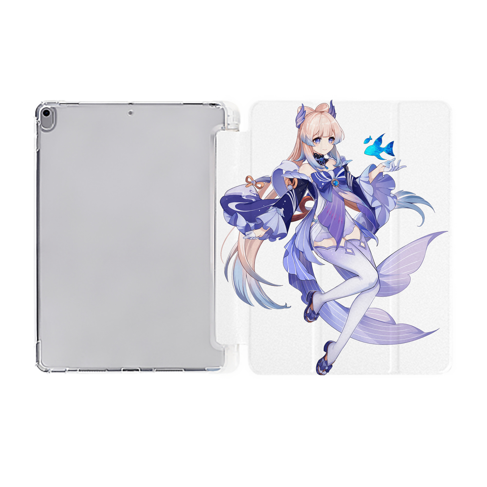 げんし神 珊瑚宮心海 サンゴノミヤ・ココミ genshin Sangonomiya Kokomi IPad ケース ペン収納付き 三つ折りスタンド PUレザー×シリコン 対応機種9.5/10.5/10.9インチ